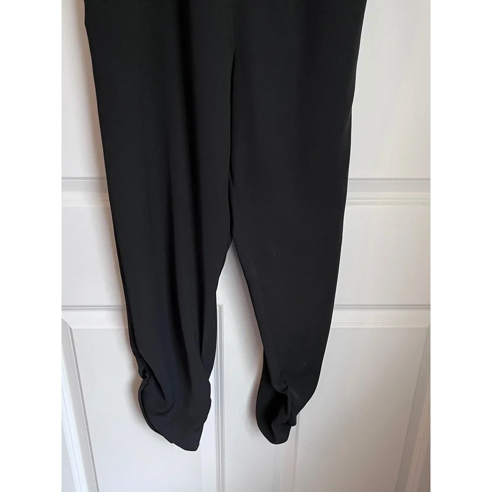 Parker Addison Black Asymmetrical‎ Ruffle Jumpsuit Silk Blend Size 6